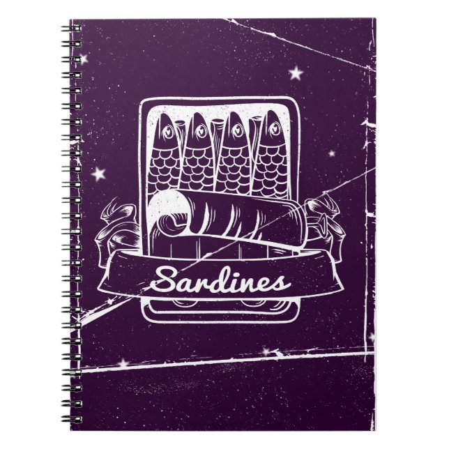 Sardines in a tin Distressed Notebook (Front)