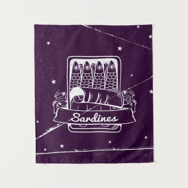 Sardines in a tin Distressed Tapestry (Front)