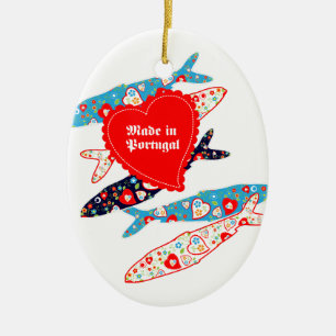 Sardines made in Portugal Ceramic Ornament