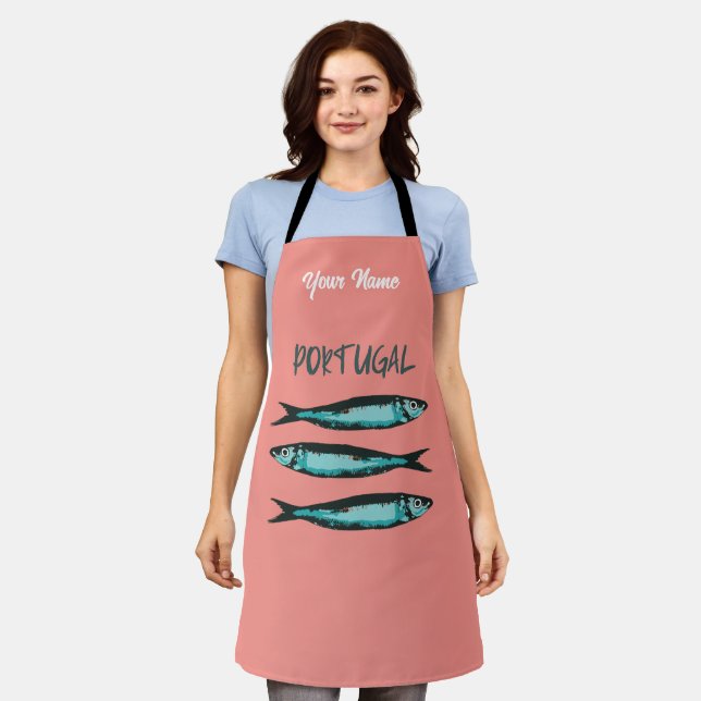 Sardines of Lisbon festival, symbol of Portugal Apron (Worn)
