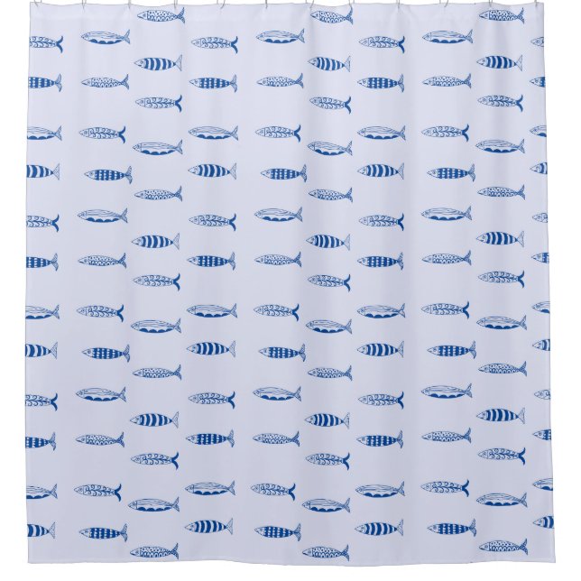 Sardines Pattern Shower Curtain (Front)