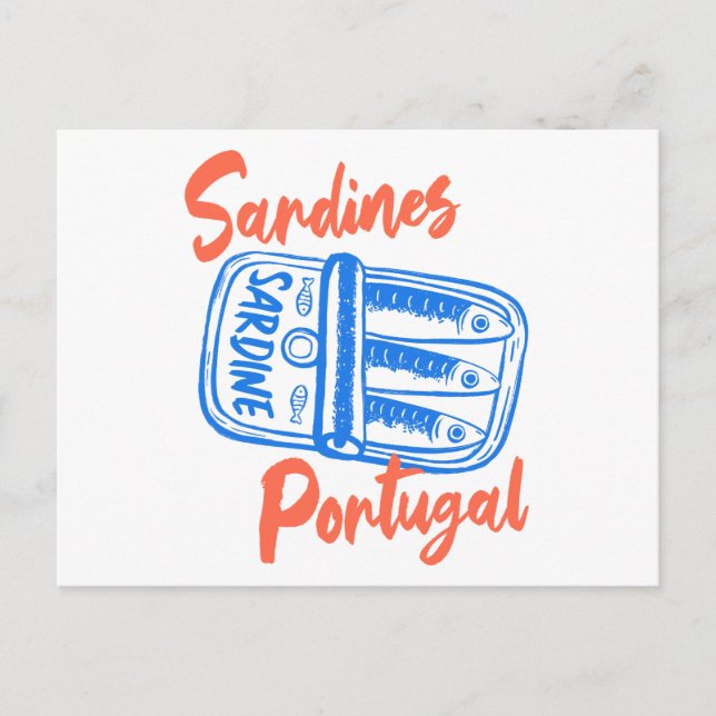 Sardines Portugal Foodie Travel Art Print Postcard (Front)