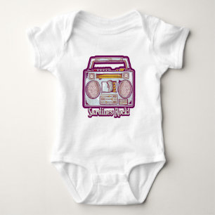 Sardines Rock Funny 80's Stereo Baby Bodysuit