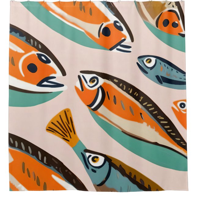 Sardines Shower Curtain (Front)