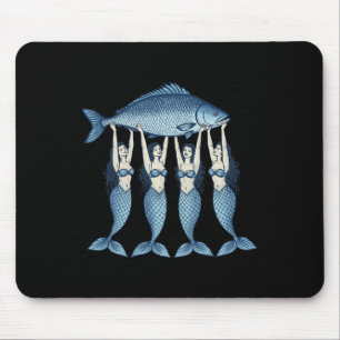 Sardines Tinned Fish Mermaid Summer Coastal Fisher Mouse Pad