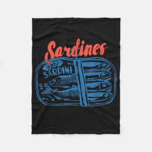 Sardines Tinned Fish Retro Graphic For Men Women Fleece Blanket