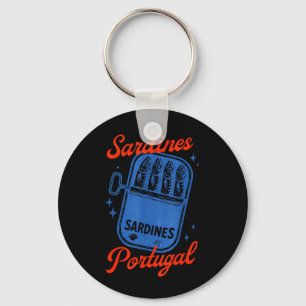 Sardines Tinned Fish Retro Graphic Summer for Men Key Ring