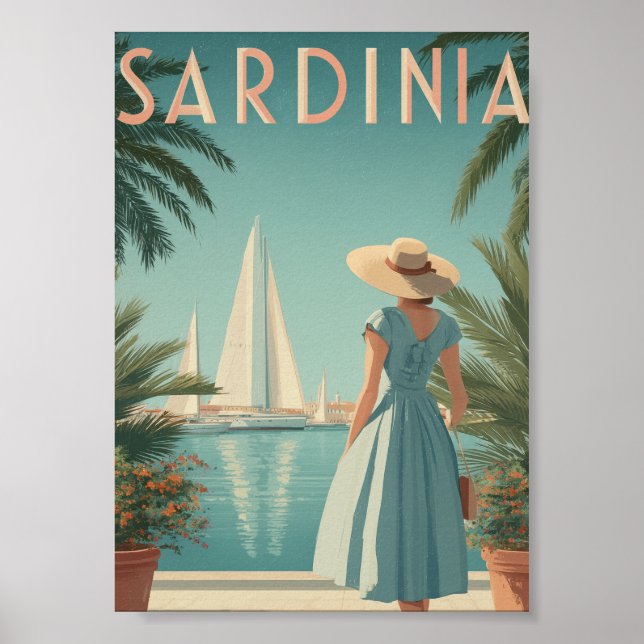Sardinia 50s vintage poster (Front)