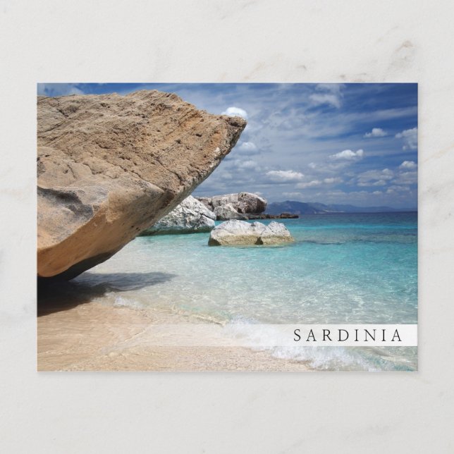 Sardinia beach with big rocks bar postcard (Front)