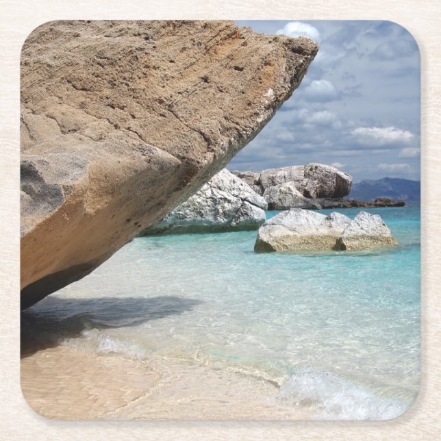 Sardinia beach with big rocks coaster (Front)