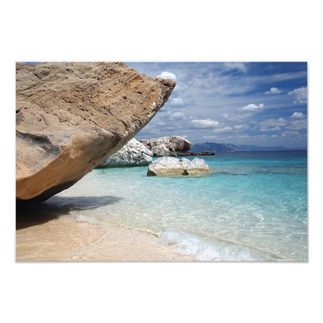 Sardinia beach with big rocks photo print (Front)