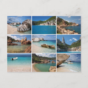 Sardinia beaches collage postcard