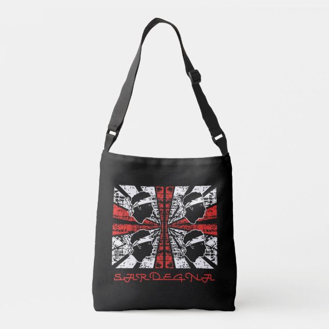 Sardinia flag - Grunge Crossbody Bag (Back)
