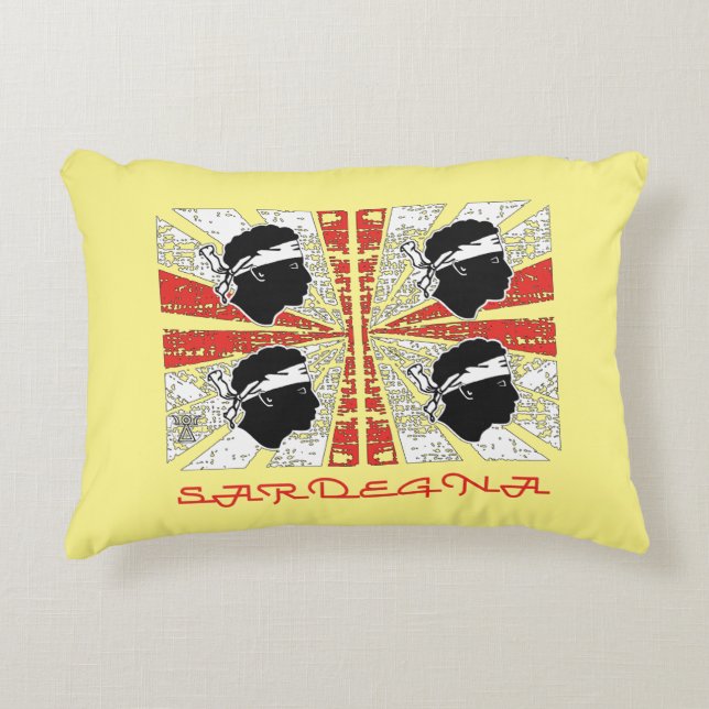 Sardinia flag - Grunge Decorative Cushion (Front)