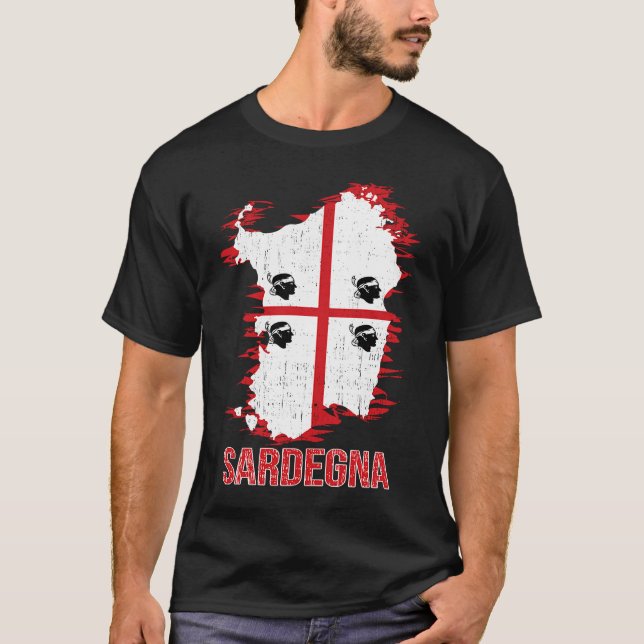 Sardinia Island Flag  Italy Souvenir T-Shirt (Front)