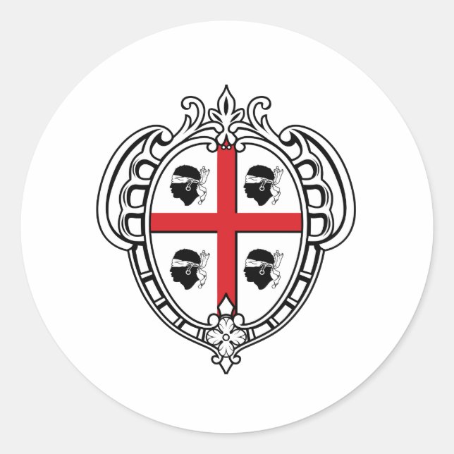 Sardinia (Italy) Coat of Arms Classic Round Sticker (Front)
