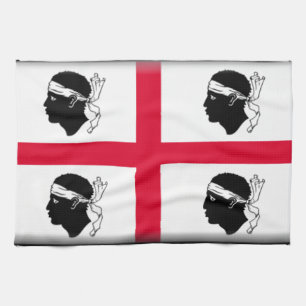 Sardinia (Italy) Flag Tea Towel