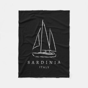 Sardinia Italy Yacht Club Souvenir Europe Boats Fa Fleece Blanket