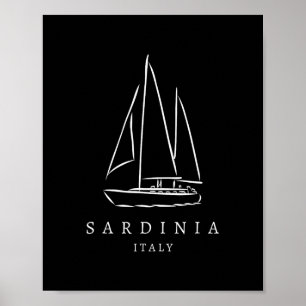 Sardinia Italy Yacht Club Souvenir Europe Boats Fa Poster
