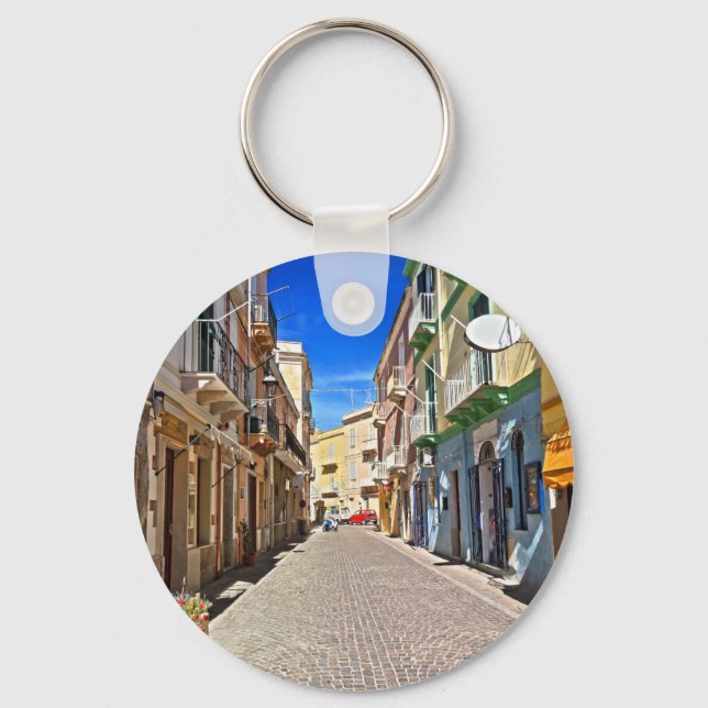 Sardinia - main street in Carloforte Key Ring (Front)