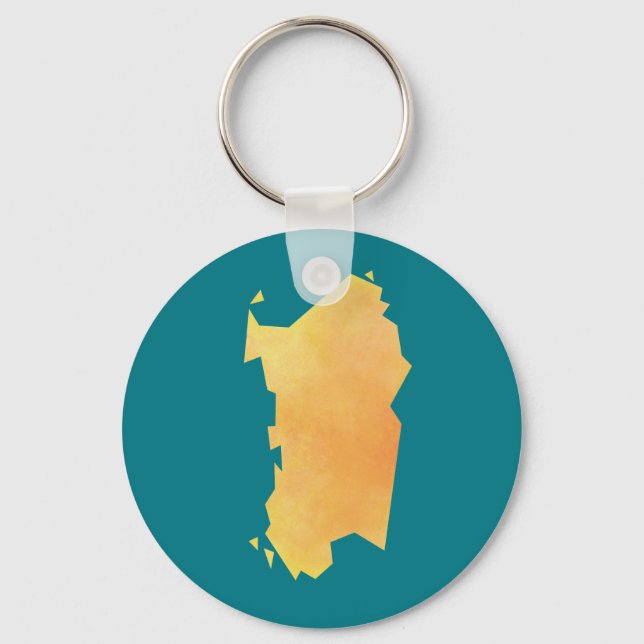 Sardinia Map Key Ring (Front)