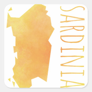 Sardinia Map Square Sticker