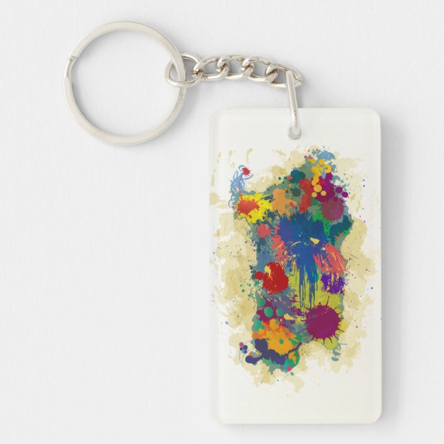 Sardinia, paint drops, Keychains (Front)