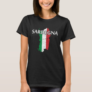 Sardinia Sardegna Italy Flag Island Map T-Shirt