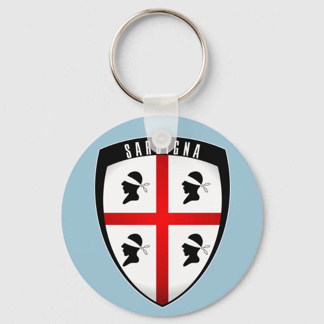 Sardinia, Shield Crest (light blue) Keychain (Front)