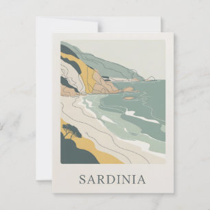 Sardinia vintage minimalistic postcard