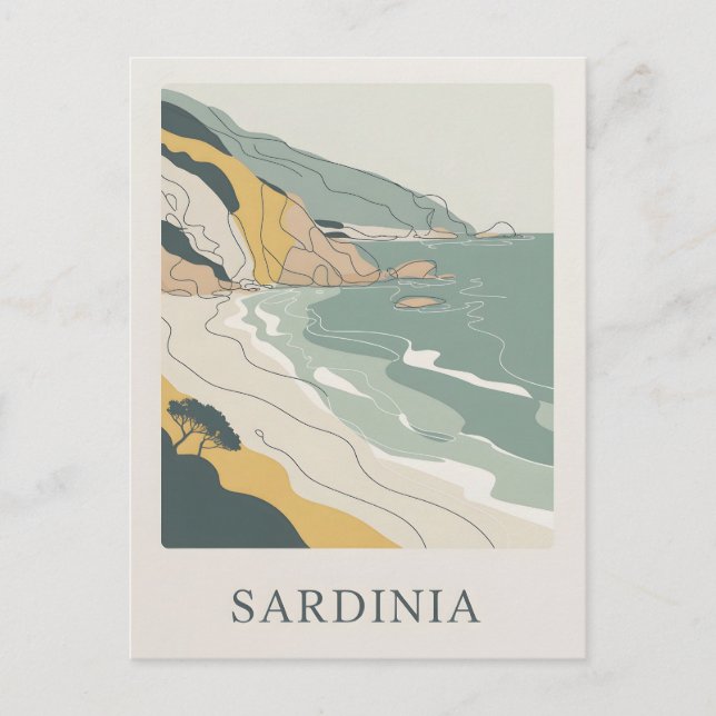 Sardinia vintage minimalistic  postcard (Front)