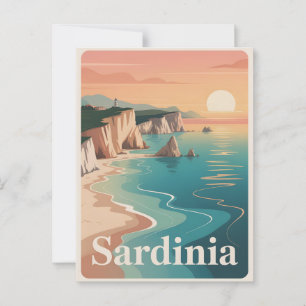 Sardinia vintage minimalistic  postcard