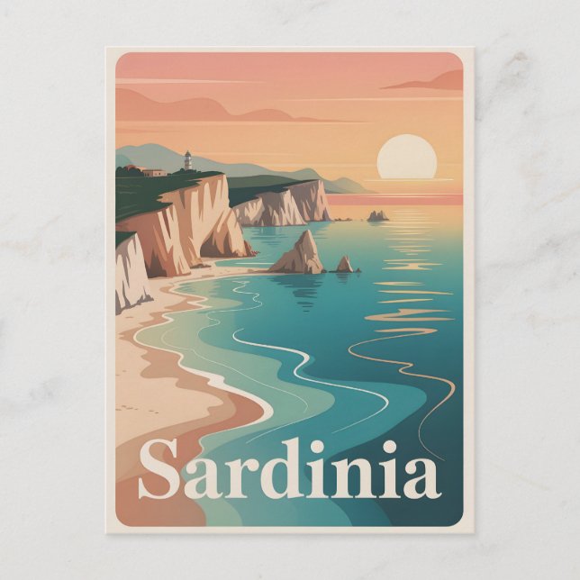 Sardinia vintage minimalistic  postcard (Front)