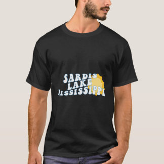 Sardis Lake Mississippi Ms Retro Wavy Souvenir Vac T-Shirt