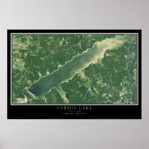 Sardis Lake Mississippi Satellite Poster Map