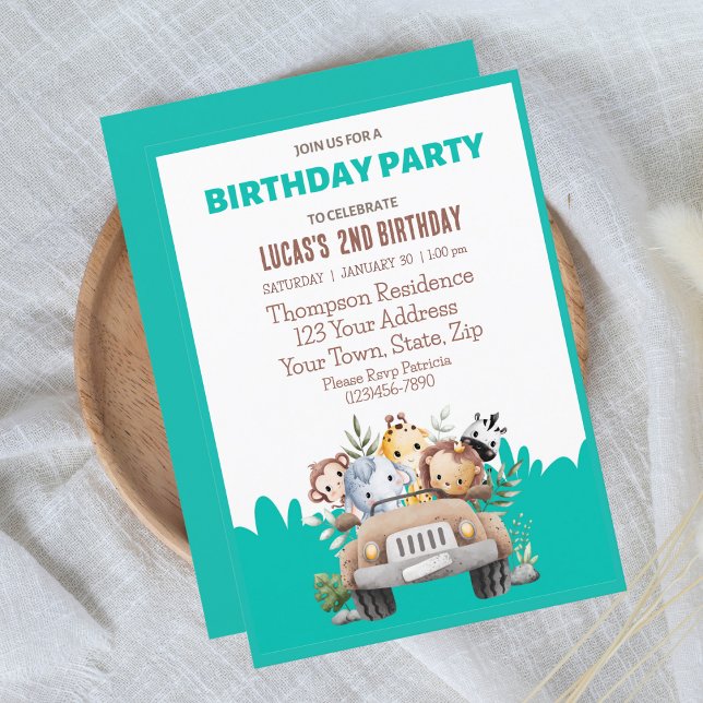 Sarfari Jungle Animals Birthday  Party  Invitation (Creator Uploaded)