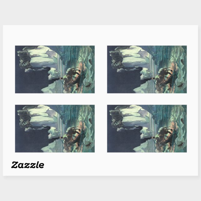 Sargasso Sea Grim Reaper & Sinking of Titanic Rectangular Sticker (Sheet)