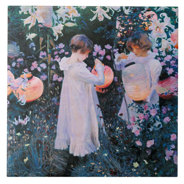 Sargent - Carnation, Lily, Lily Rose Ceramic Tile (Front)