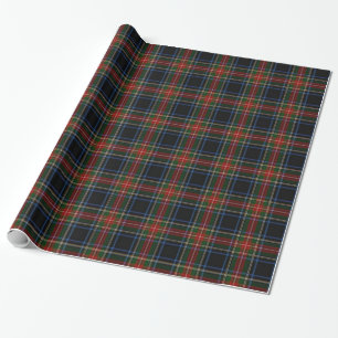 Sargent / Stewart Black Tartan Wrapping Papper Paper