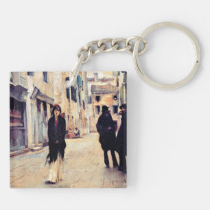 Sargent - Street in Venice, fine art Key Ring