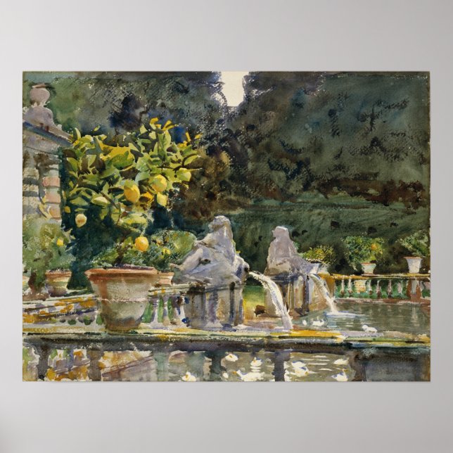 Sargent - Villa Di Marlia Lucca, A Fountain Poster (Front)