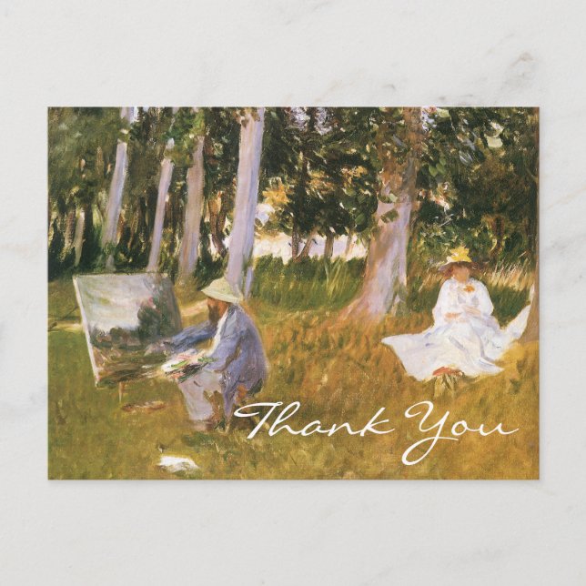 Sargent's Claude Monet Painting Postcard (Front)