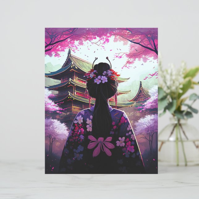 Sari Cherry blossoms - paper (Standing Front)