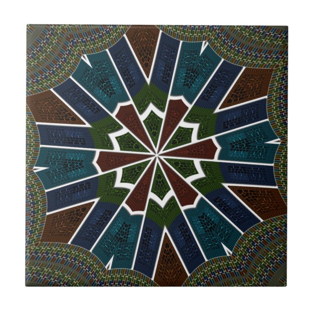 Sari Inspired Design with Intricate Details Ceramic Tile (Front)