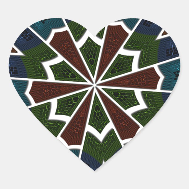 Sari Inspired Design with Intricate Details Heart Sticker (Front)