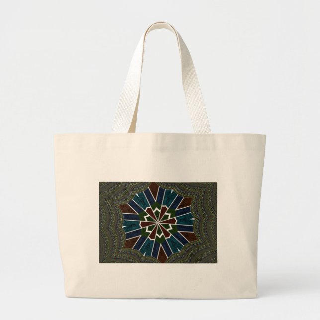 Sari Inspired Design with Intricate Details Large Tote Bag (Front)
