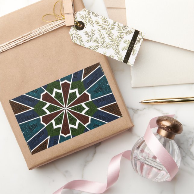 Sari Inspired Design with Intricate Details Rectangular Sticker (Gifting)