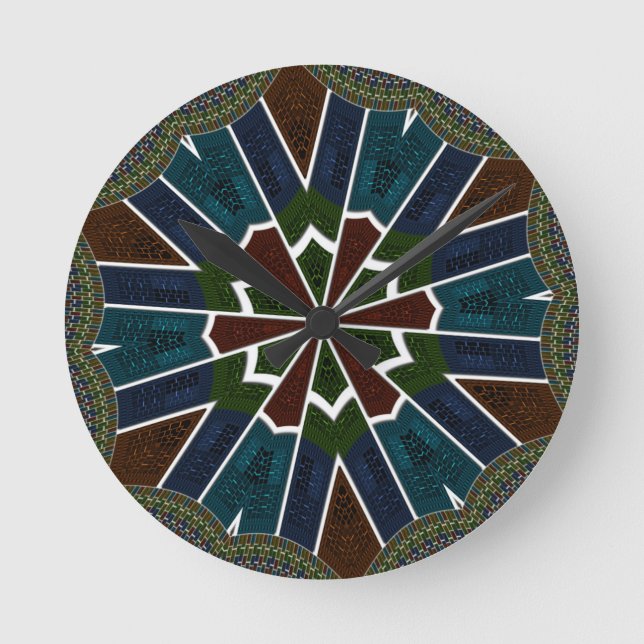 Sari Inspired Design with Intricate Details Round Clock (Front)