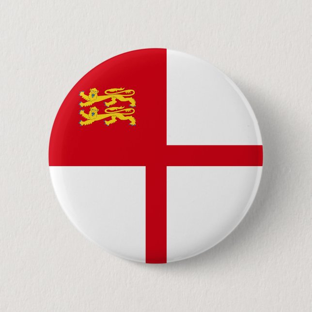 Sark Flag 6 Cm Round Badge (Front)