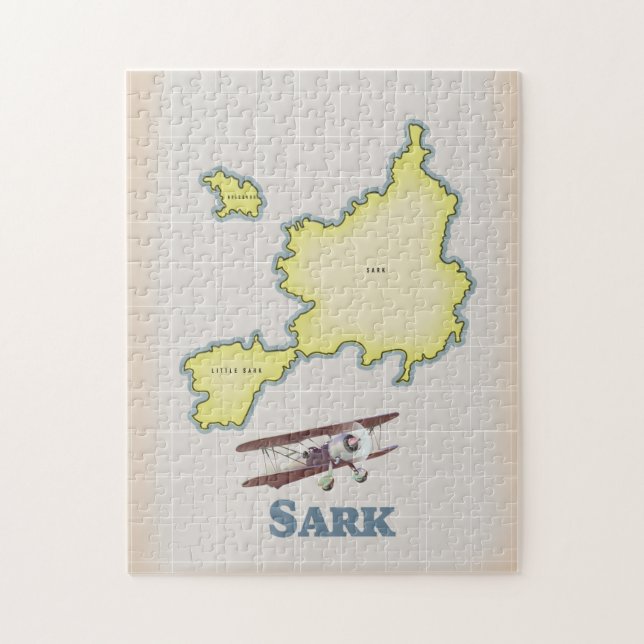 Sark vintage style map jigsaw puzzle (Vertical)